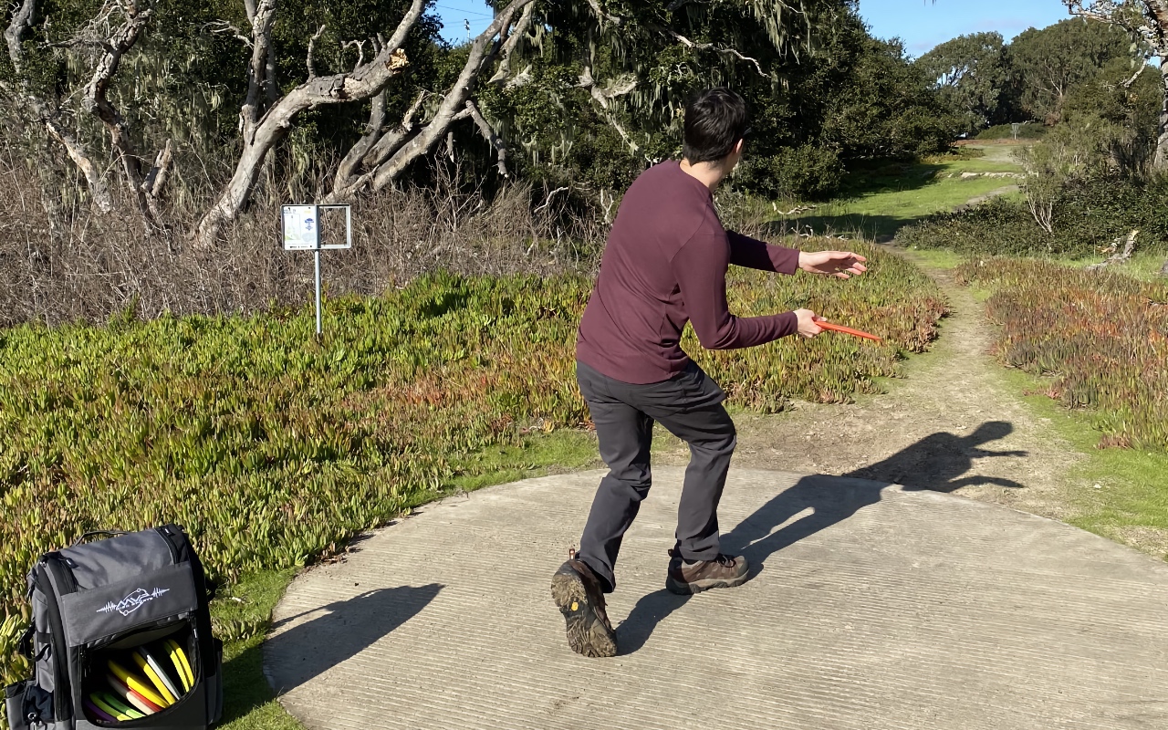 Disc golfing in Northern California.